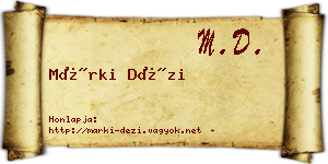 Márki Dézi névjegykártya